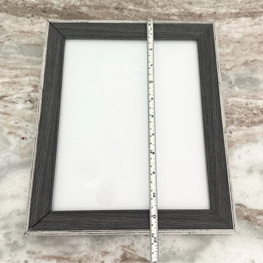 8x10 Two-tone Grey Distressed Wood Picture Frame - Farmhouse